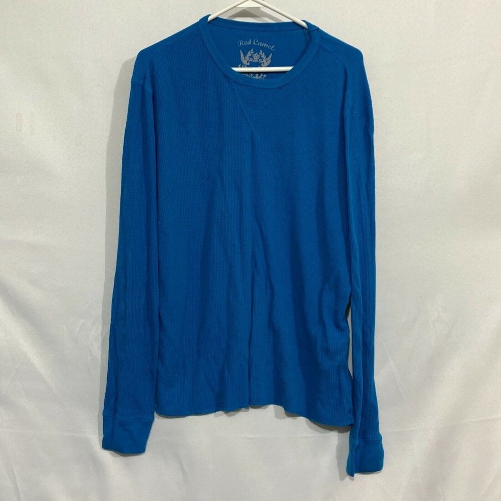 Red Camel Mens Blue Long Sleeves Cotton Blend Crew Neck T Shirt Size X-Large